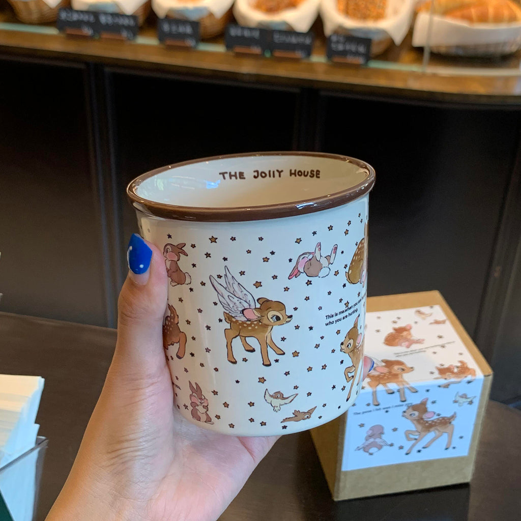 Niedliche Keramik-Hirsch-Kaffeetasse mit großem Fassungsvermögen, stilvolles Design für Heimtrinkgeschirr