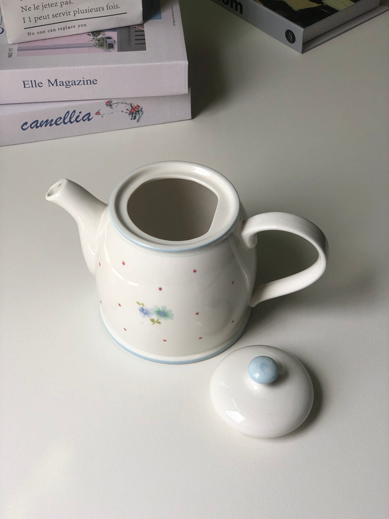 Hochwertiges europäisches Vintage-Teekannen- und Wasserkocher-Set aus Keramik, stilvoll für den Heimgebrauch